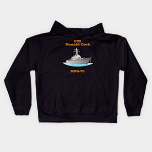 Donald Cook DDG-75 Destroyer Ship Kids Hoodie